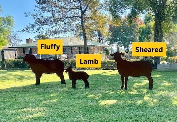 Sheep / Lamb Garden Silhouette Sculpture - Corten Steel Metal Garden Art