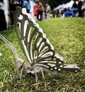 Large Butterfly Garden Sculpture - Steel Metal Garden Art (Made to Order)