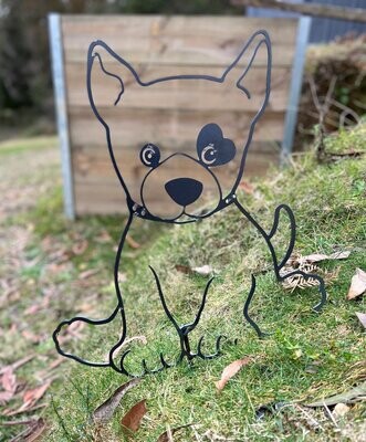 "Puppy Love" Dog Design Garden Silhouette Sculpture - Corten Steel Metal Garden Art