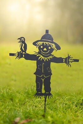 Oliver The Scarecrow Garden Silhouette Sculpture - Corten Steel Metal Garden Art