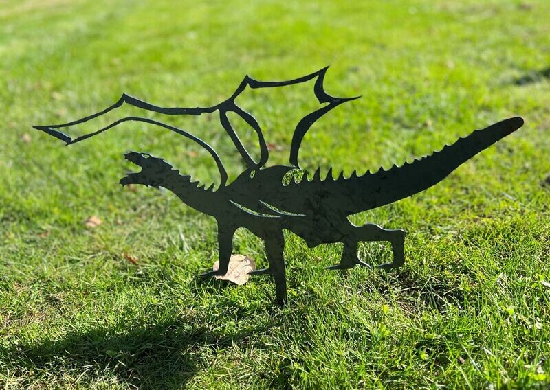 Dragon Designs Metal Silhouette Sculpture - Corten Steel Garden Art