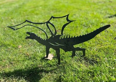 Dragon Designs Metal Silhouette Sculpture - Corten Steel Garden Art