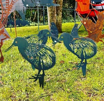 Kiwi - Bird Design Metal Silhouette Sculpture - Corten Steel Garden Art