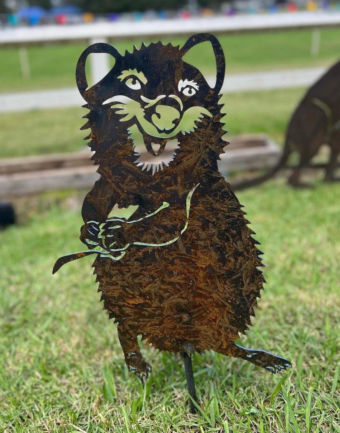 Quokka Design Garden Silhouette Sculpture - Corten Steel Metal Garden Art