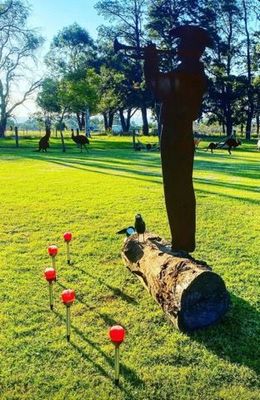 Soldier With Trumpet Garden Silhouette Sculpture - Corten Steel Metal Art