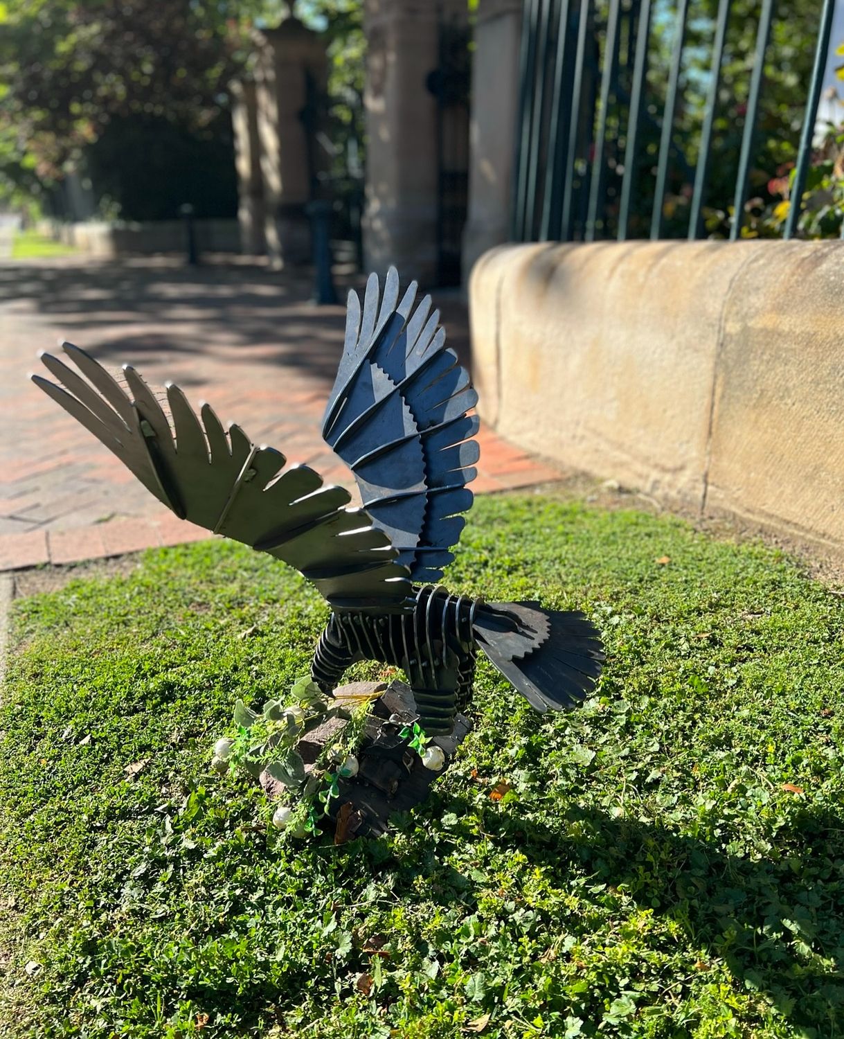 Eagle Garden Sculpture - Steel Metal Garden Art