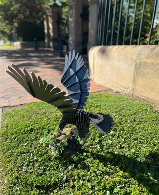 Eagle Garden Sculpture - Steel Metal Garden Art
