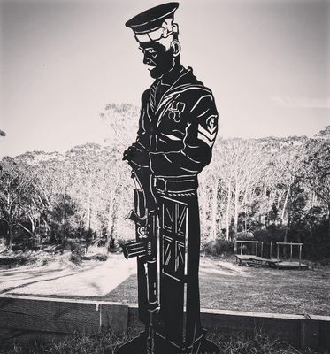 Sailor Design Garden Silhouette Sculpture - Corten Steel Metal Art