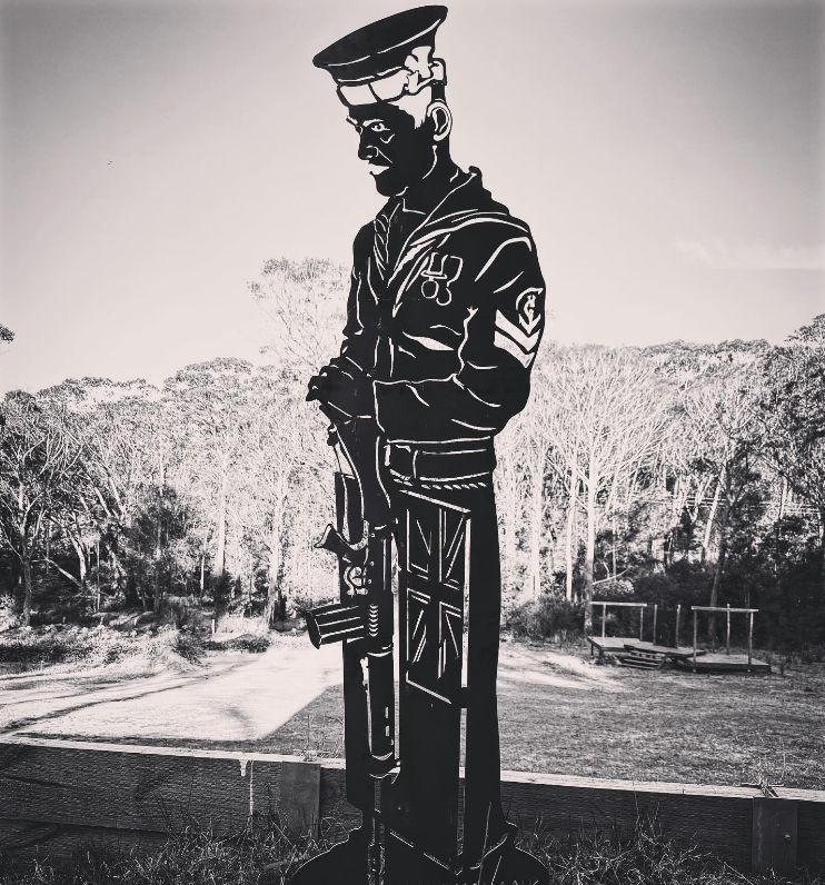 Sailor Design Garden Silhouette Sculpture - Corten Steel Metal Art