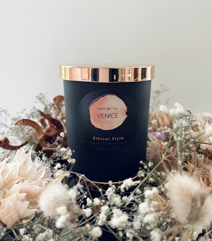 Large Matt Black Candle