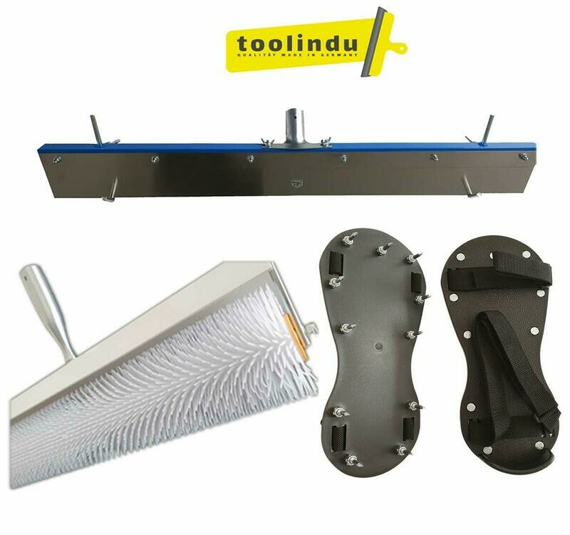 Bodenbeschichtung Set 3 : Beschichtungsrakel 800mm mit höhenverstellbare Gleitkufen -Nagelschuhe - Entlüftungsrolle 500mm-31mm Nadellänge- mit Spritzschutz Bodenbeschichtung Set 3 : Beschichtungsrakel 800mm mit höhenverstellbare Gleitkufen -Nagelschuhe - Entlüftungsrolle 500mm-31mm Nadellänge- mit Spritzschutz