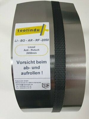 Rollstahllineal 2050mm Teppichlineal Bodenlegerlineal ROSTFREI mit ANTIRUTSCH BESCHICHTUNG mit Halteklammer Rollstahllineal 2050mm Teppichlineal Bodenlegerlineal ROSTFREI mit ANTIRUTSCH BESCHICHTUNG mit Halteklammer