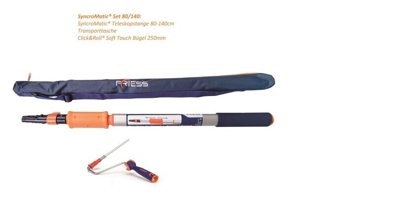 SyncroMatic® Friess Techno® Teleskopstange 80-140cm inkl. Click&Roll Bügel 25cm AKTIONSPREIS SyncroMatic® Friess Techno® Teleskopstange 80-140cm inkl. Click&Roll Bügel 25cm AKTIONSPREIS