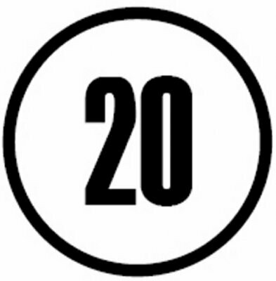 Kilometerschild Blech 20 Kilometerschild Blech 20