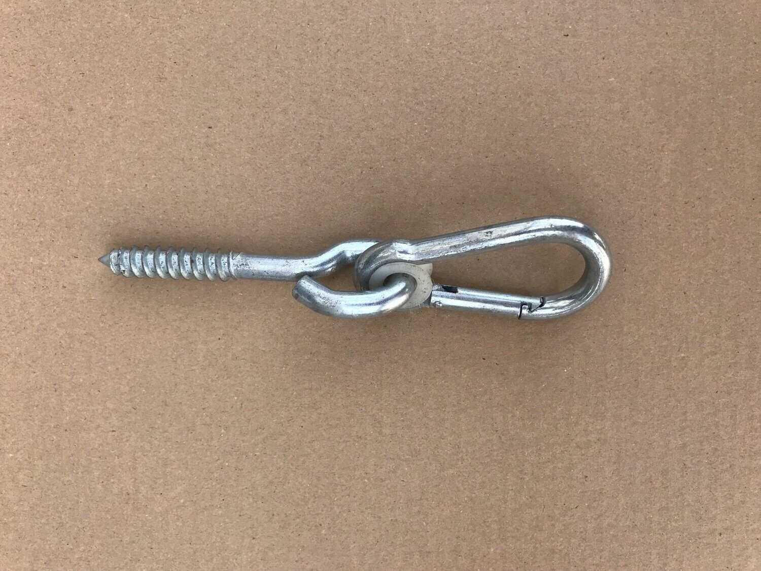 Schaukelhaken M14x120 mit Feuerwehrkarabinerhaken Schaukelhaken M14x120 mit Feuerwehrkarabinerhaken