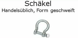 Schäkel verzinkt handelsüblich, geschweifte Form