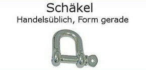 Schäkel verzinkt handelsüblich, gerade Form
