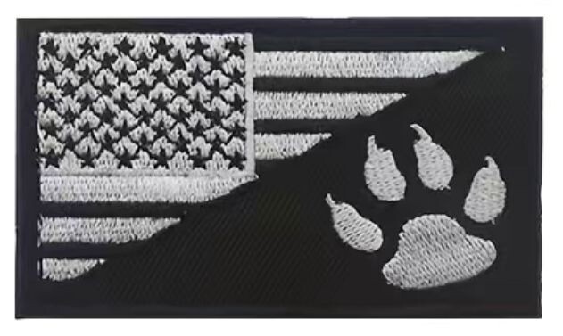 "American Flag/K9" Patch (Black/White)