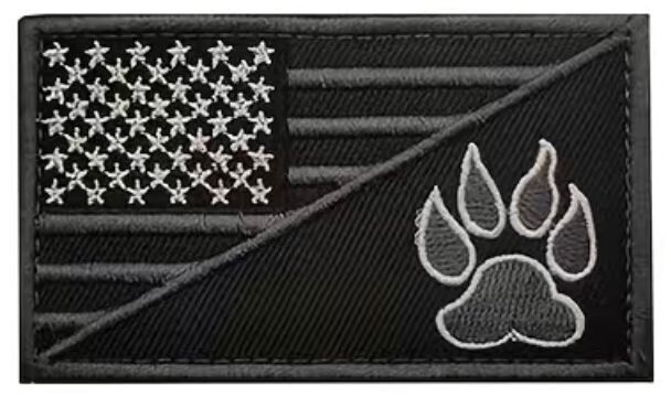 "American Flag/K9" Patch (Black/Silver)