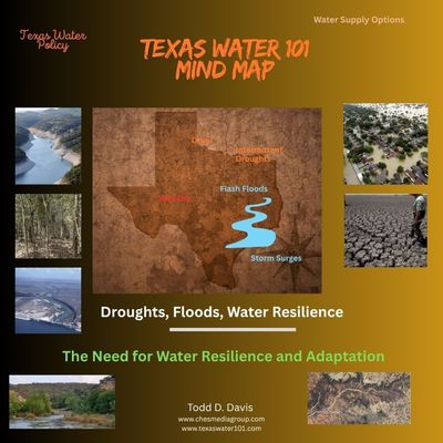 Mind Map of Texas Water Issues, Policies and Roadmap Understanding Key Actors and Processes Influencing Water Supply and Demand.