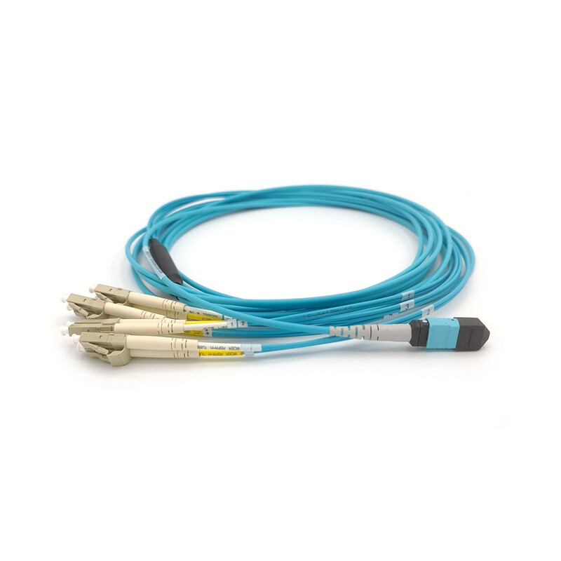 Multi-Mode Breakout MTP-8 4xLC/UPC Duplex ljósleiðarasnúra OM3