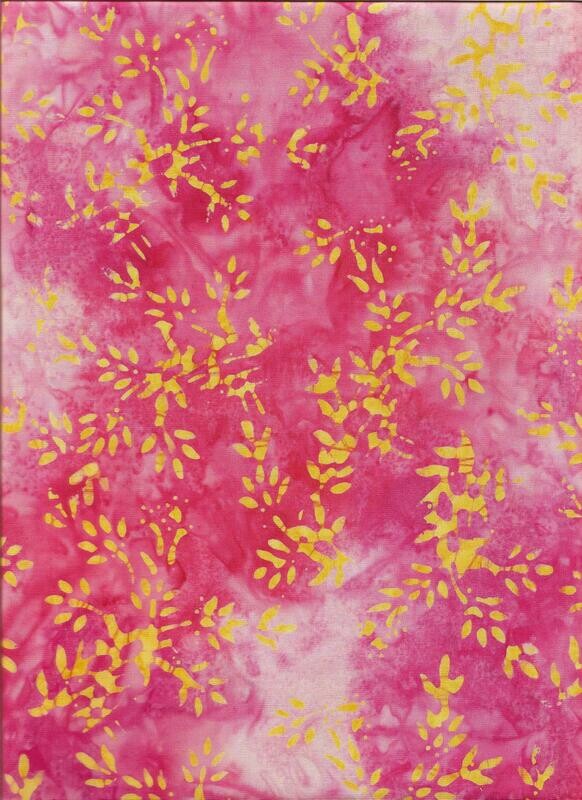 Batik, Fb. PINK-YELLOW SPRIGS Batik, Fb. PINK-YELLOW SPRIGS