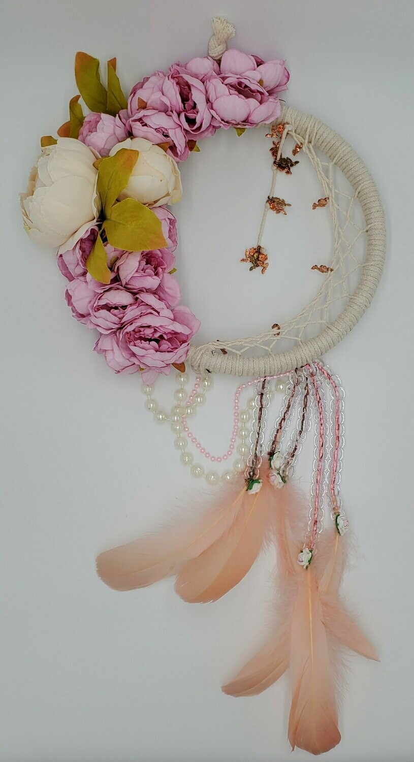 Primrose Pink Peony Dreamcatcher