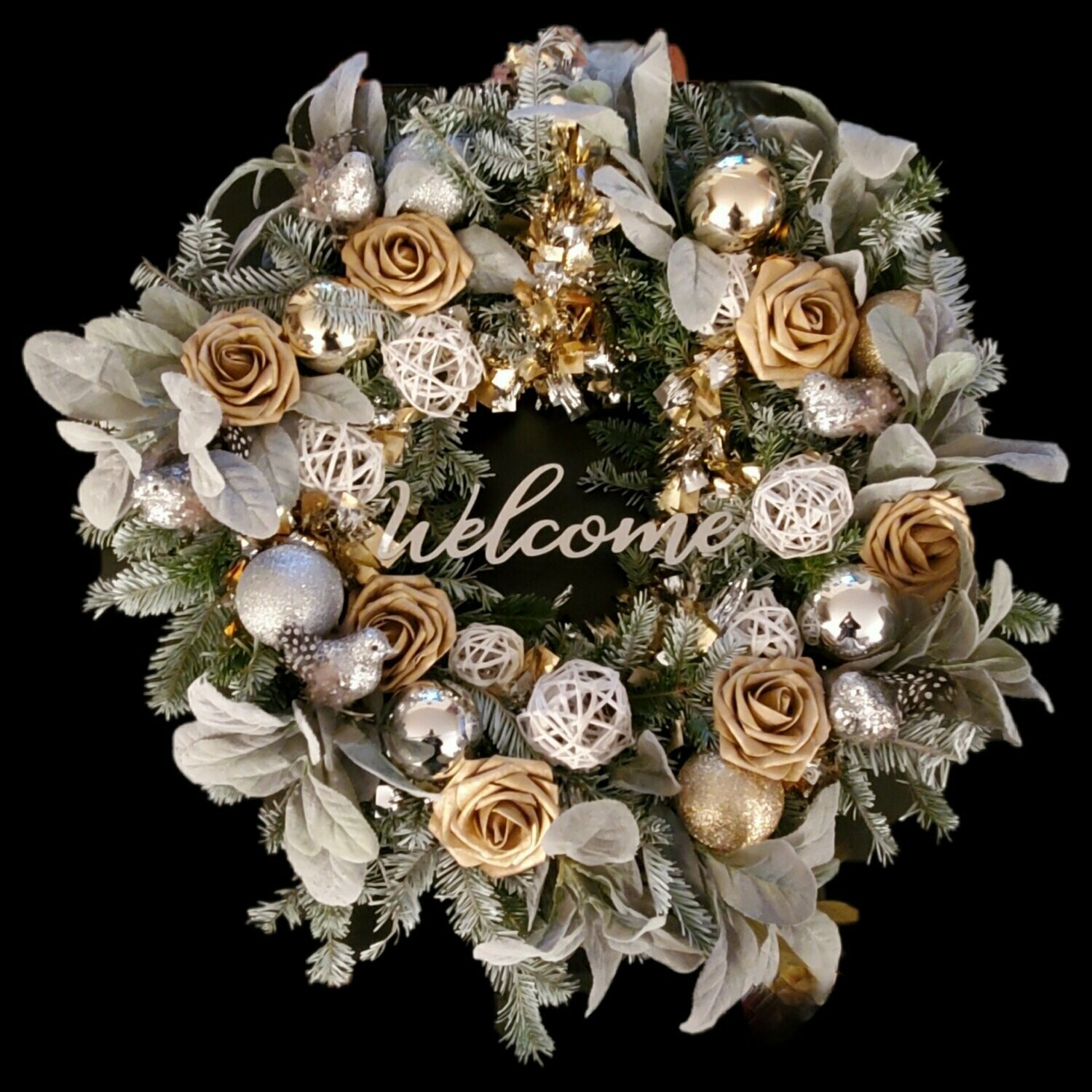 Rustic Glitz Holiday Wreath