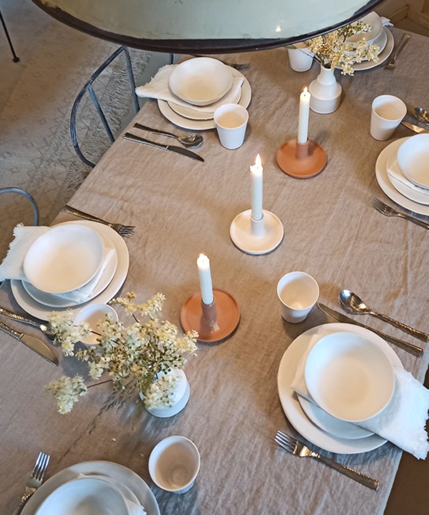 Mantel Color Natural de Lino Órgánico