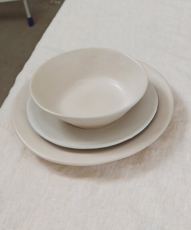 Plato Hondo-Bowl Seixo Branco