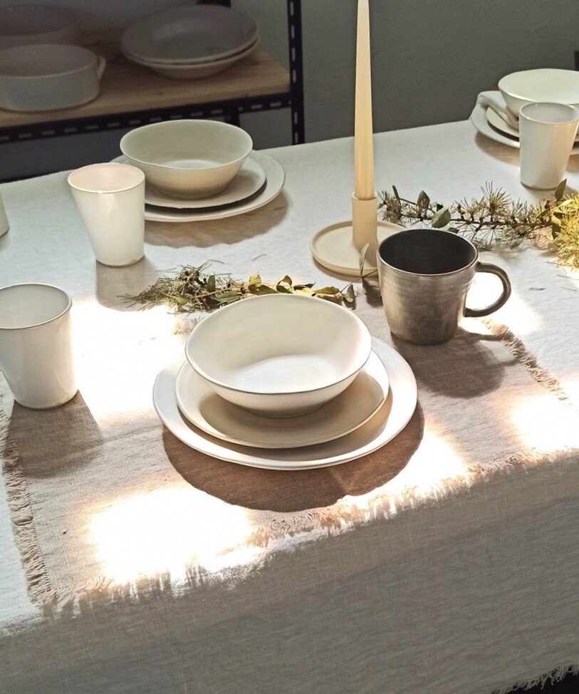 Taza Seixo Branco, Color Eucalipto, Grande