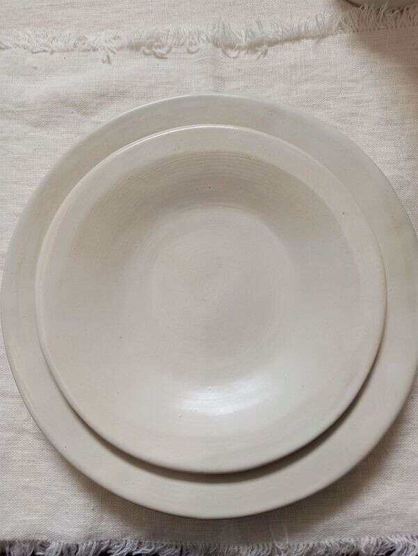 Plato Postre Seixo Branco