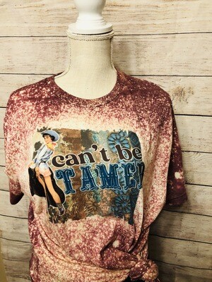 Cant Be Tamed Bleached Graphic Tee