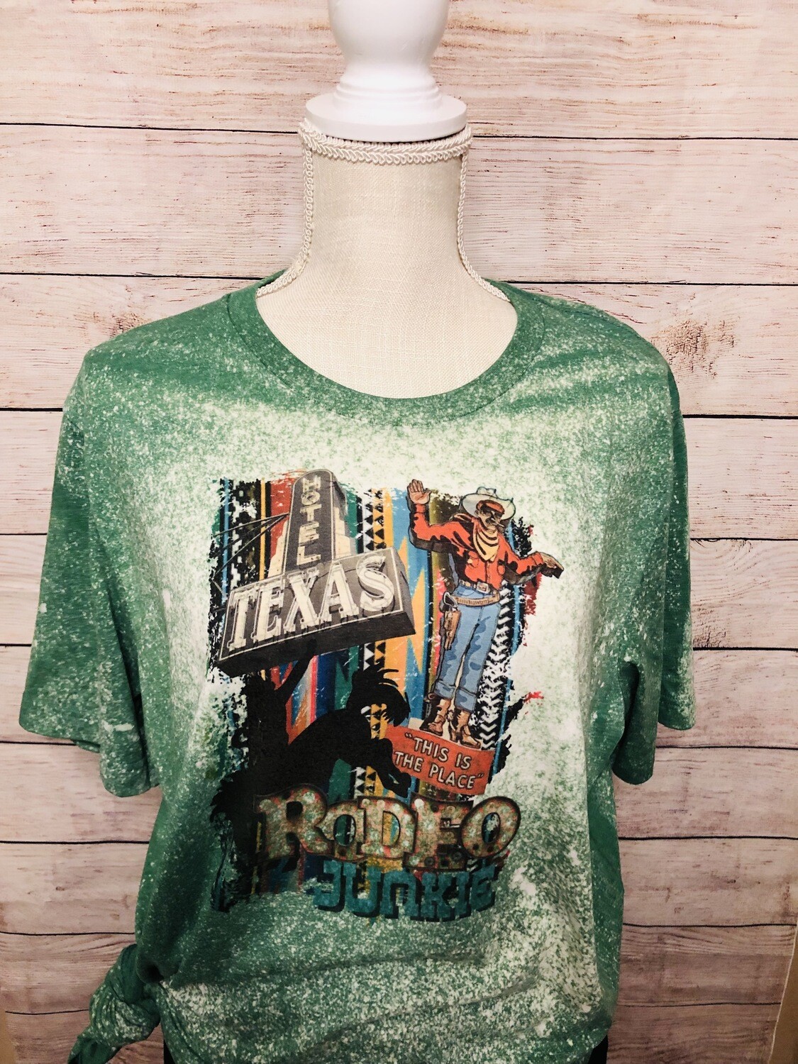 Texas Rodeo Junkie Bleached Graphic Tee