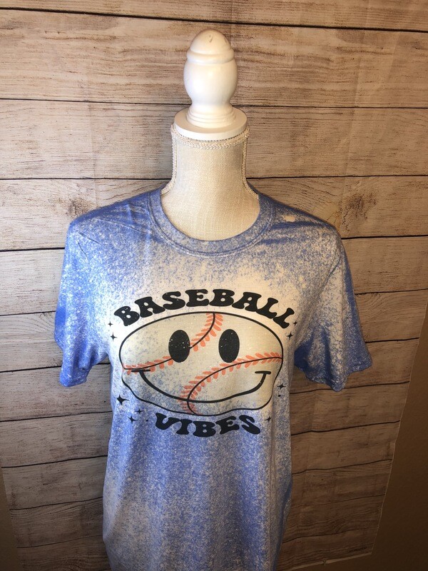 Baseball Vibes Bleached Tee