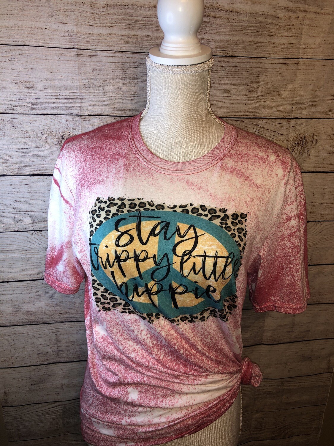 Stay Trippie Little Hippie Bleached Graphic Tee