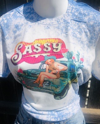 Bleached Sassy graphic Tee