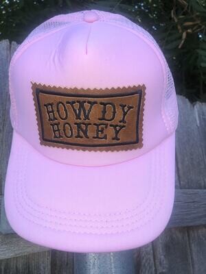 Faux leather Howdy Honey hat
