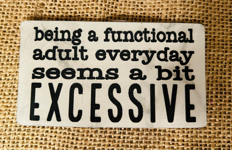Being An Adult White Marble Laser Engraved Patch