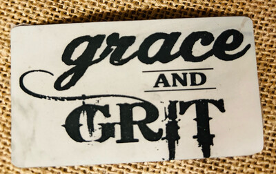 Grace And Grit White Marble Laser Engraved Patch