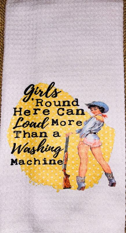 We Load More Than Washers Waffle Kitchen Towel