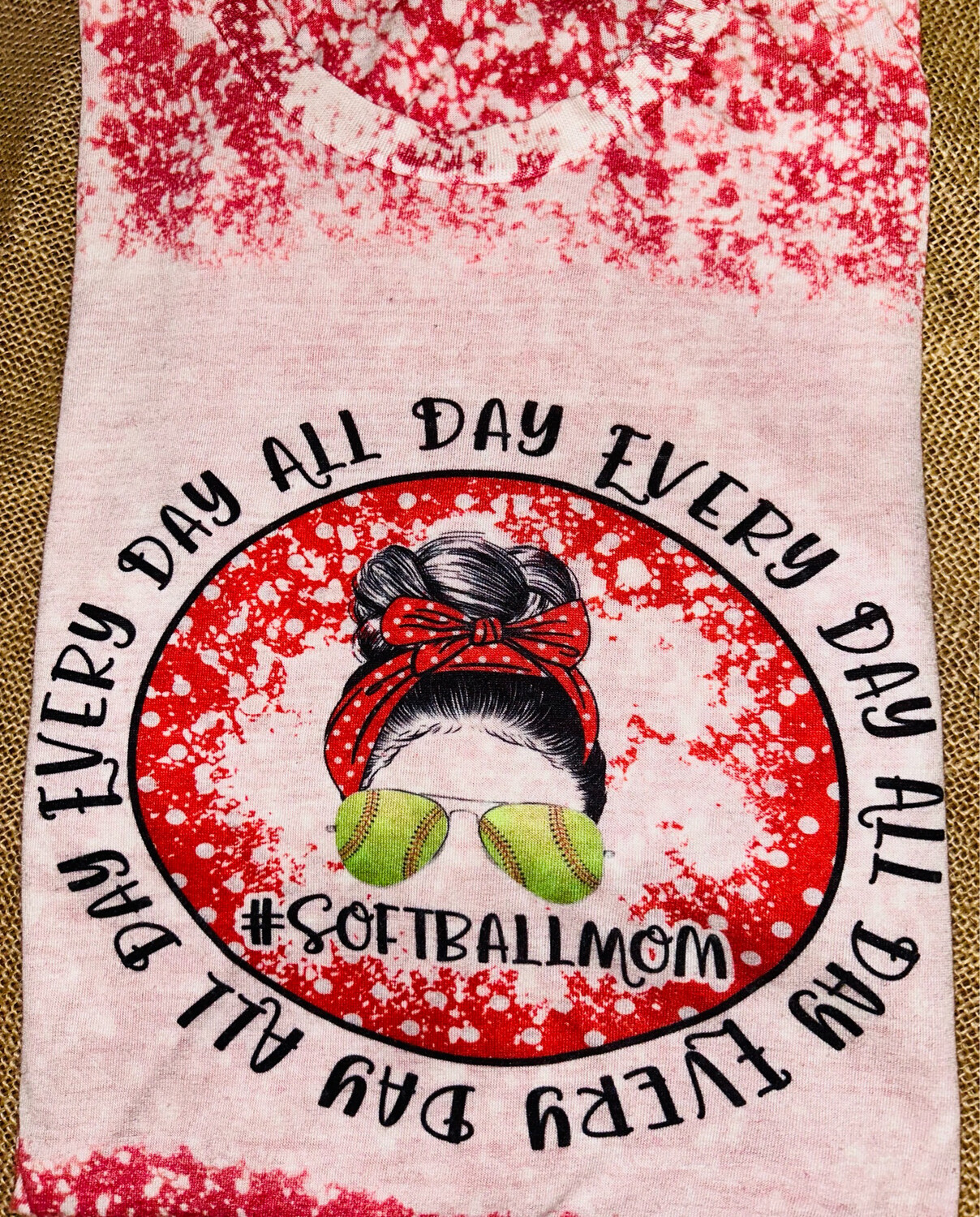Softball Everyday Bleached Graphic Tee