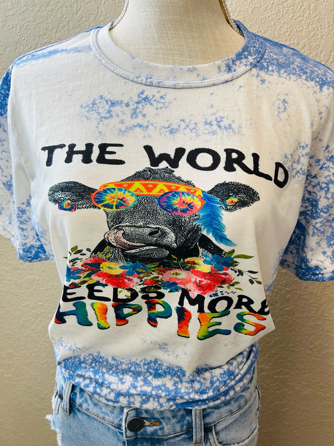 The world Needs More Hippies Bleached Graphic Tee