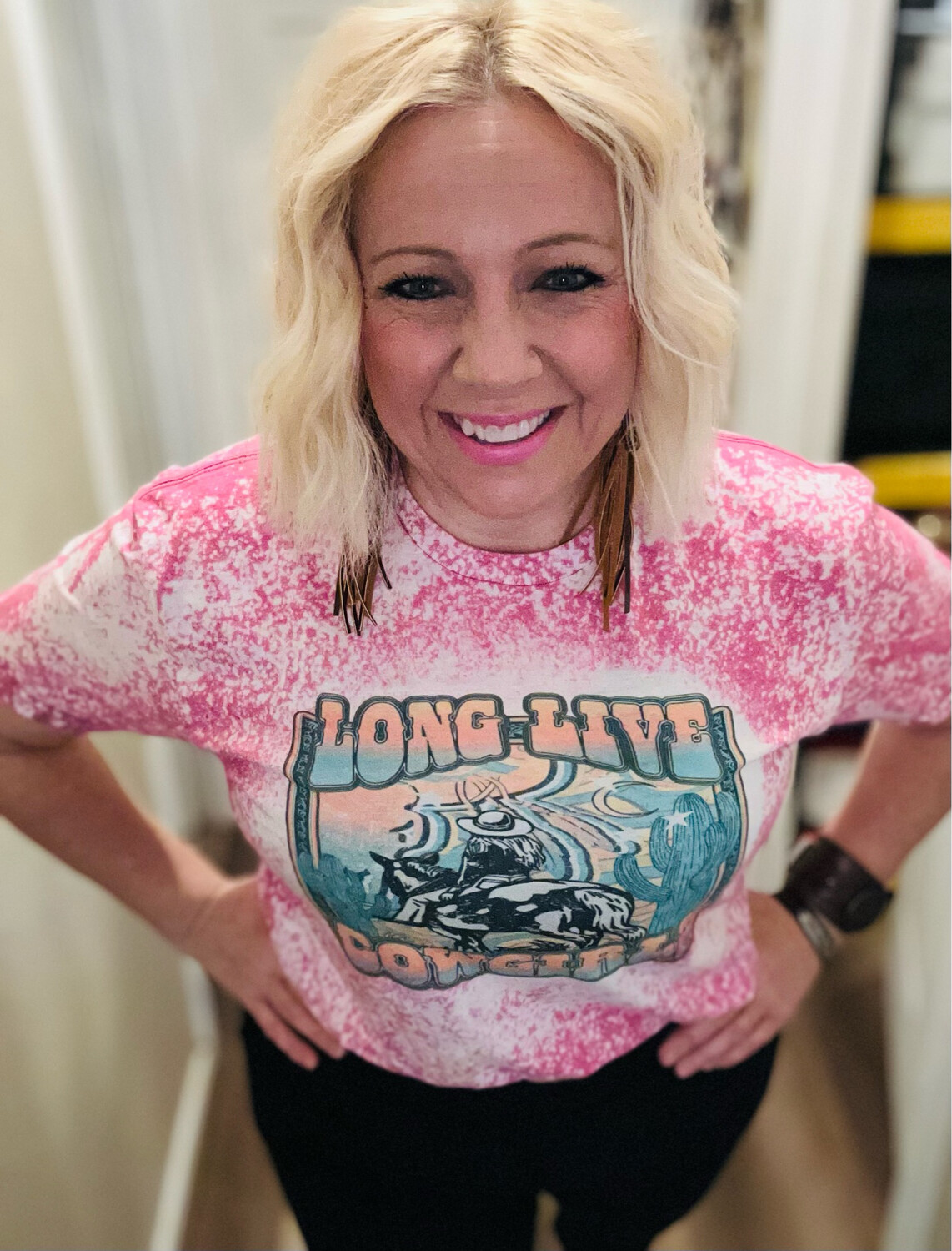 Long Live Cowgirls Bleached Graphic Tee