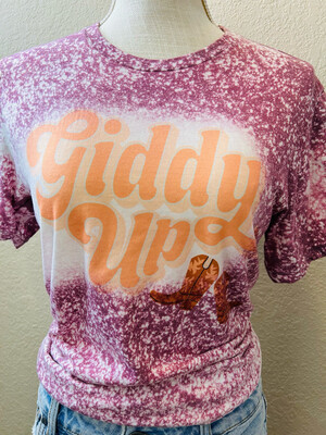 Giddy Up Bleached Graphic Tee