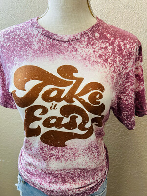 Take It Easy Bleached Graphic Tee
