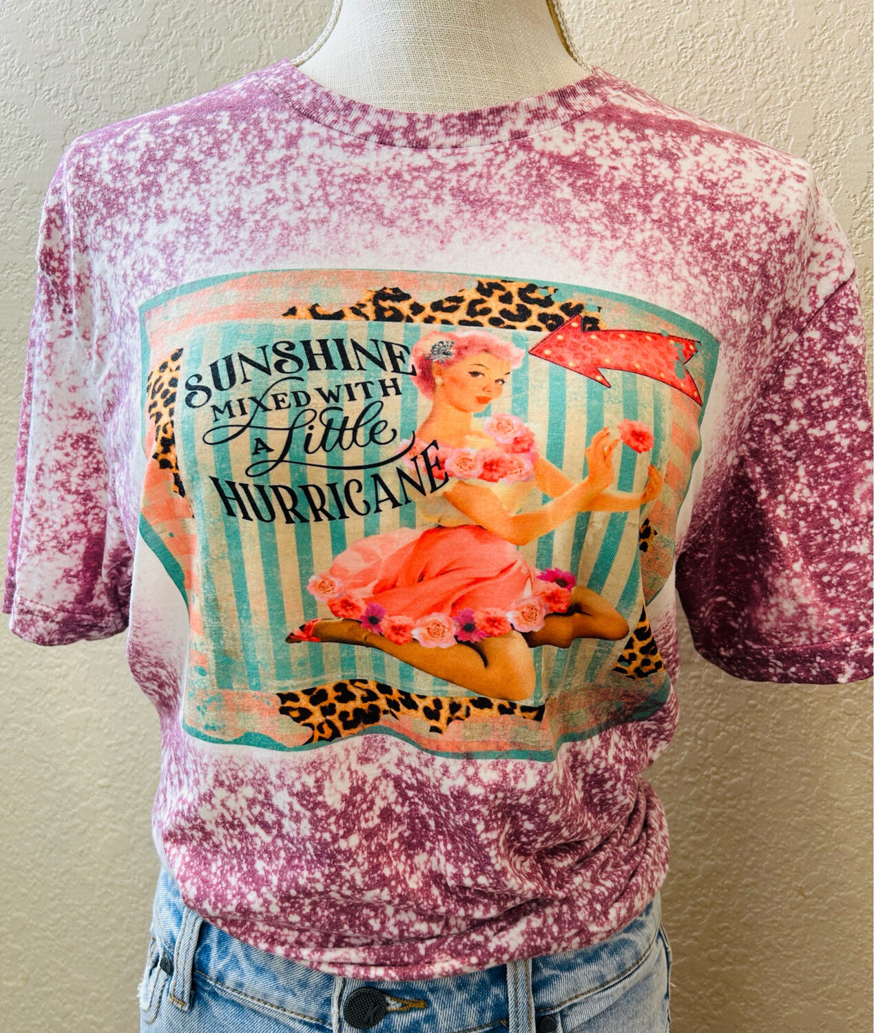 Sunshine Mixed with Alittle Hurricane Bleached Graphic Tee