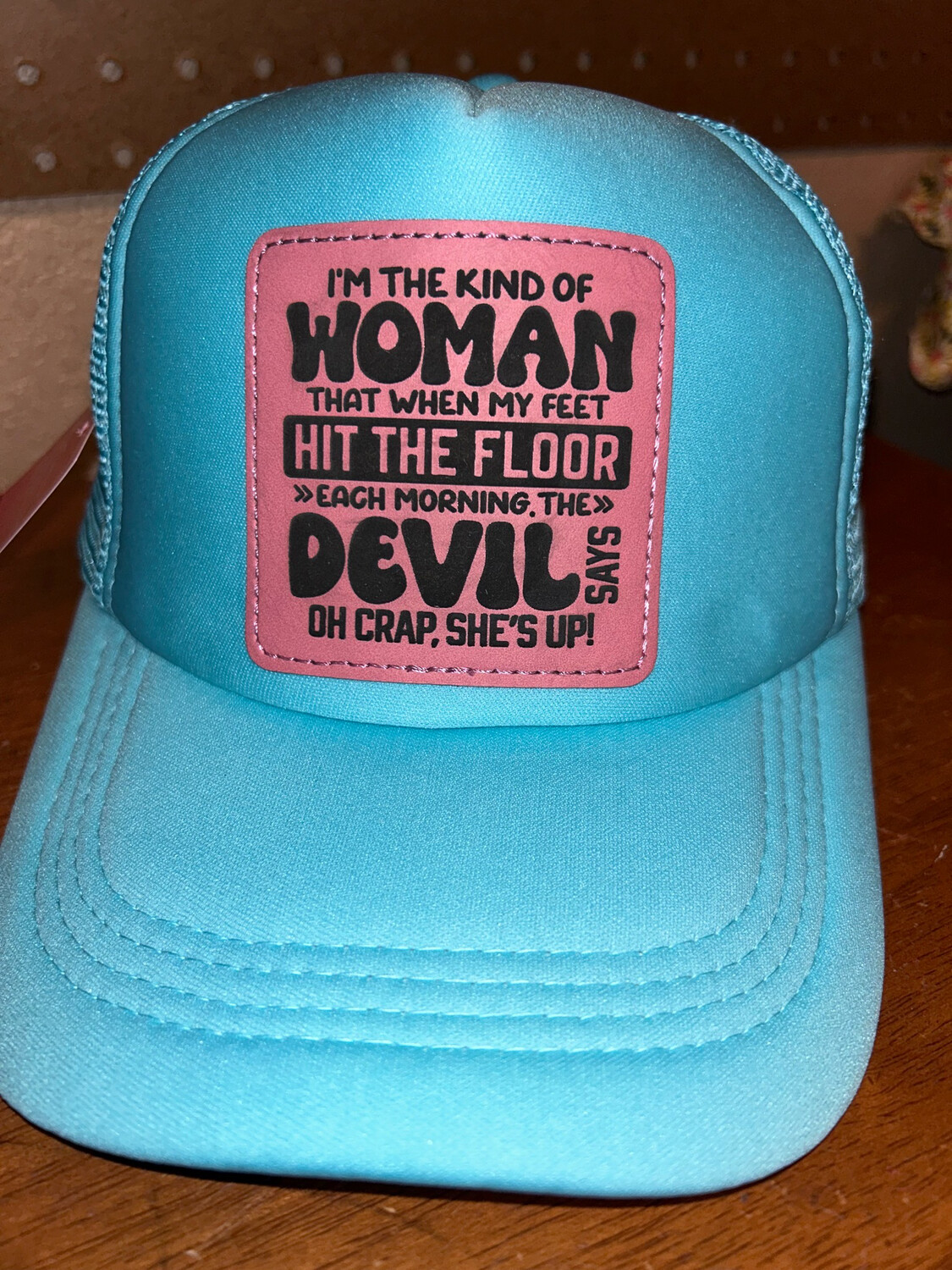 When My Feet Hit The Floor Laser Engraved Hat