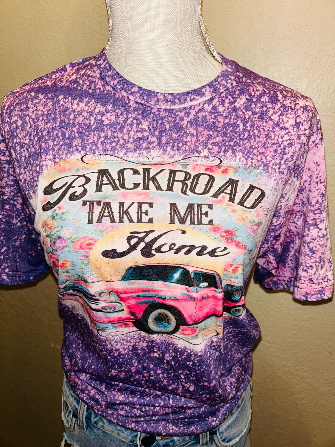 Bleached Back Roads Take Me Home Graphic Tee