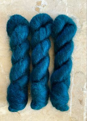 Deep teal Silk Mohair